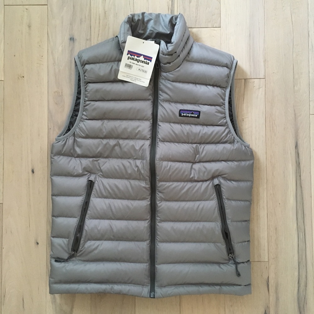 Patagonia goose down puffer vest grey